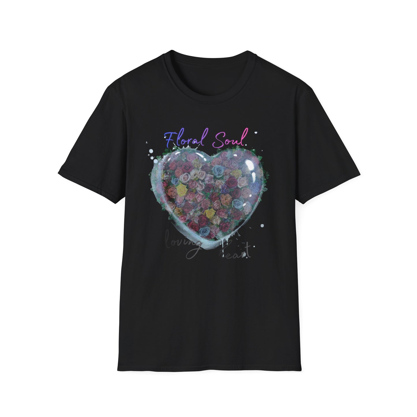 Floral Soul Loving Heart T-Shirt — Watercolor Heart Floral Tee for Women & Moms