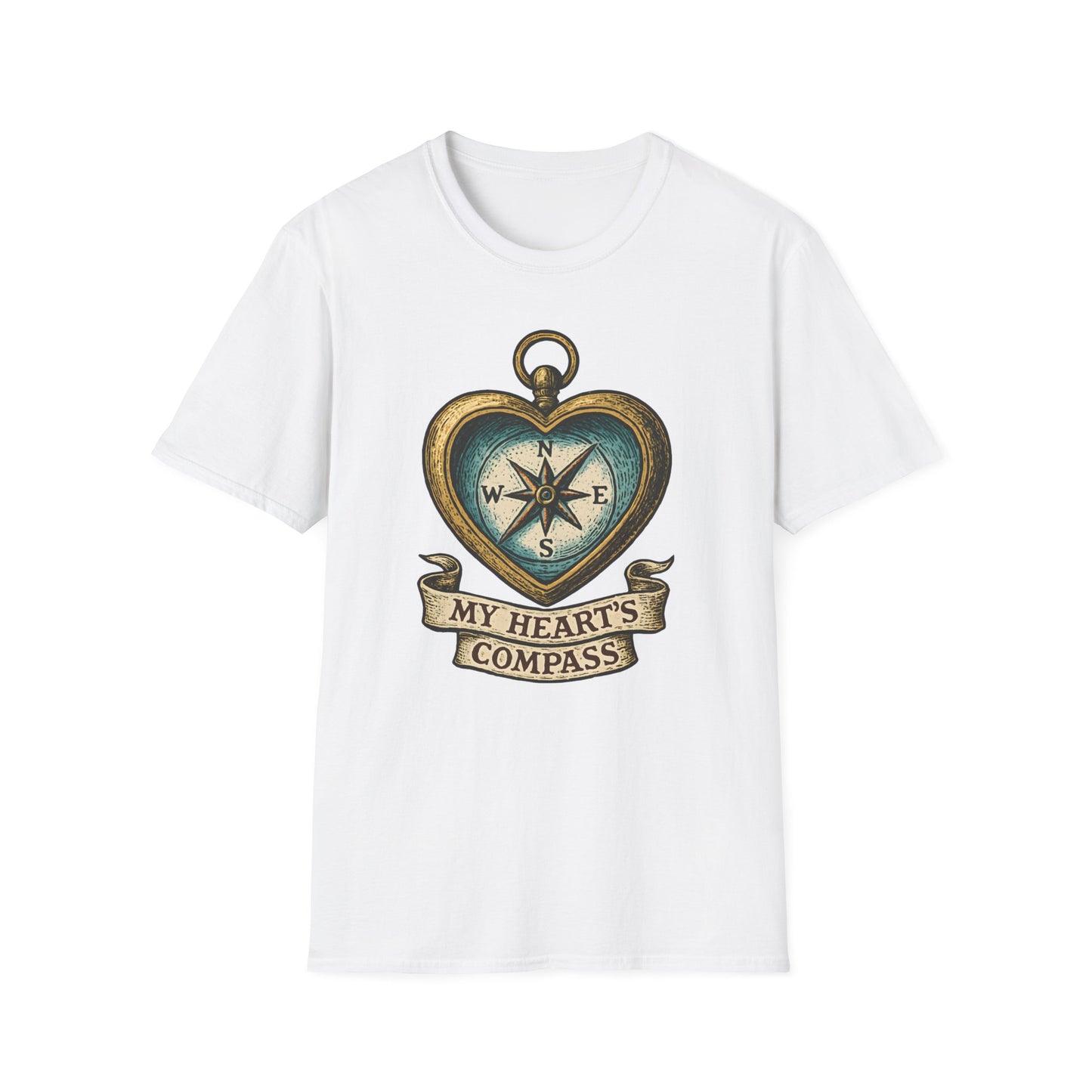 Heart Compass Design “My Heart's Compass” | Romantic Adventure Tee