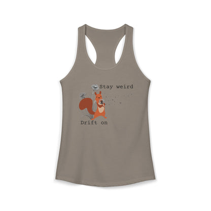 Stay Weird Drift On — Women's Racerback Tank