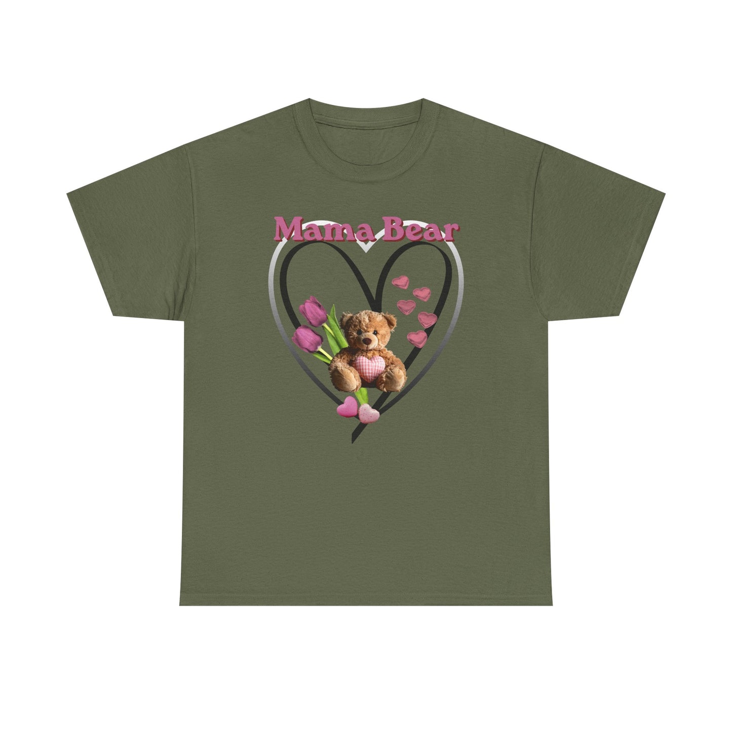 Mama Bear Heart Tee — Cute Teddy & Tulip Mother’s Day Shirt