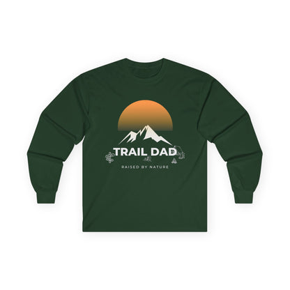 Trail Dad Long Sleeve Tee — Sunset Mountain Hiking Shirt