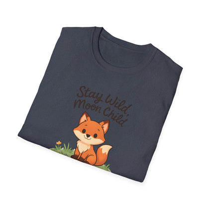 Fox T-Shirt — "Stay Wild, Moon Child" Cute Woodland Graphic Tee