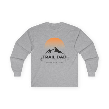 Trail Dad Long Sleeve Tee — Sunset Mountain Hiking Shirt