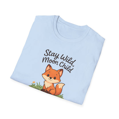 Fox T-Shirt — "Stay Wild, Moon Child" Cute Woodland Graphic Tee