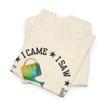 Gardening Tee — "I Came, I Saw, I Adopted another plant" Watercolor Kettle Plant Shirt