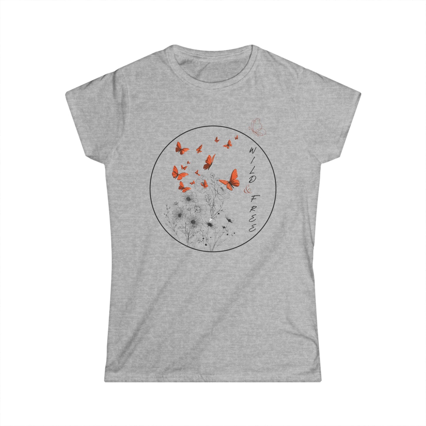 Butterfly Flight Women's Tee - Nature Inspired Botanical T-Shirt