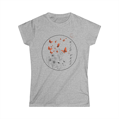 Butterfly Flight Women's Tee - Nature Inspired Botanical T-Shirt