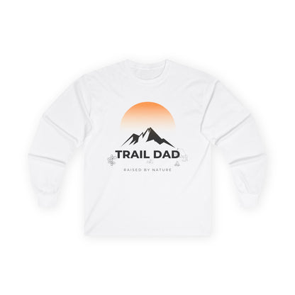 Trail Dad Long Sleeve Tee — Sunset Mountain Hiking Shirt