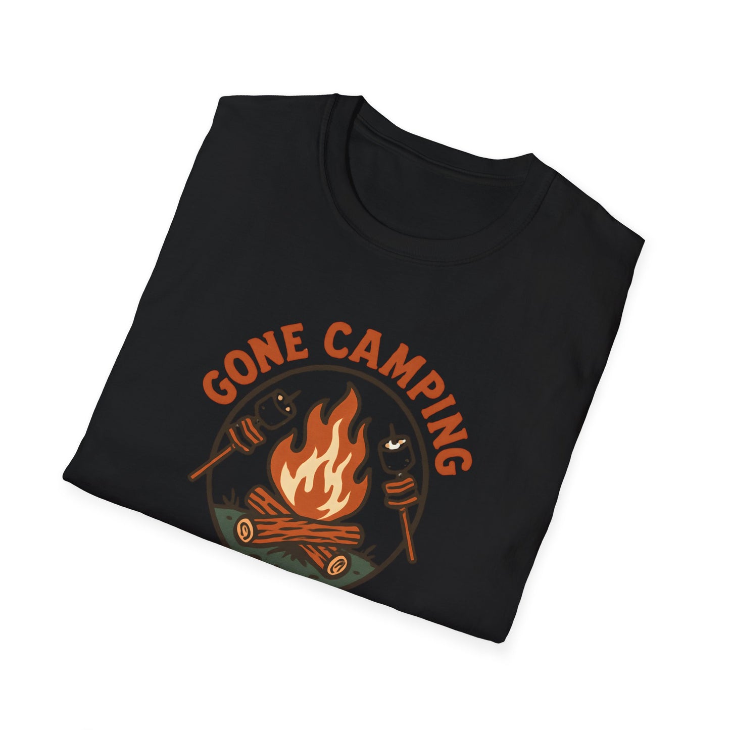 Camping T-Shirt — "Gone Camping" Campfire Graphic Tee