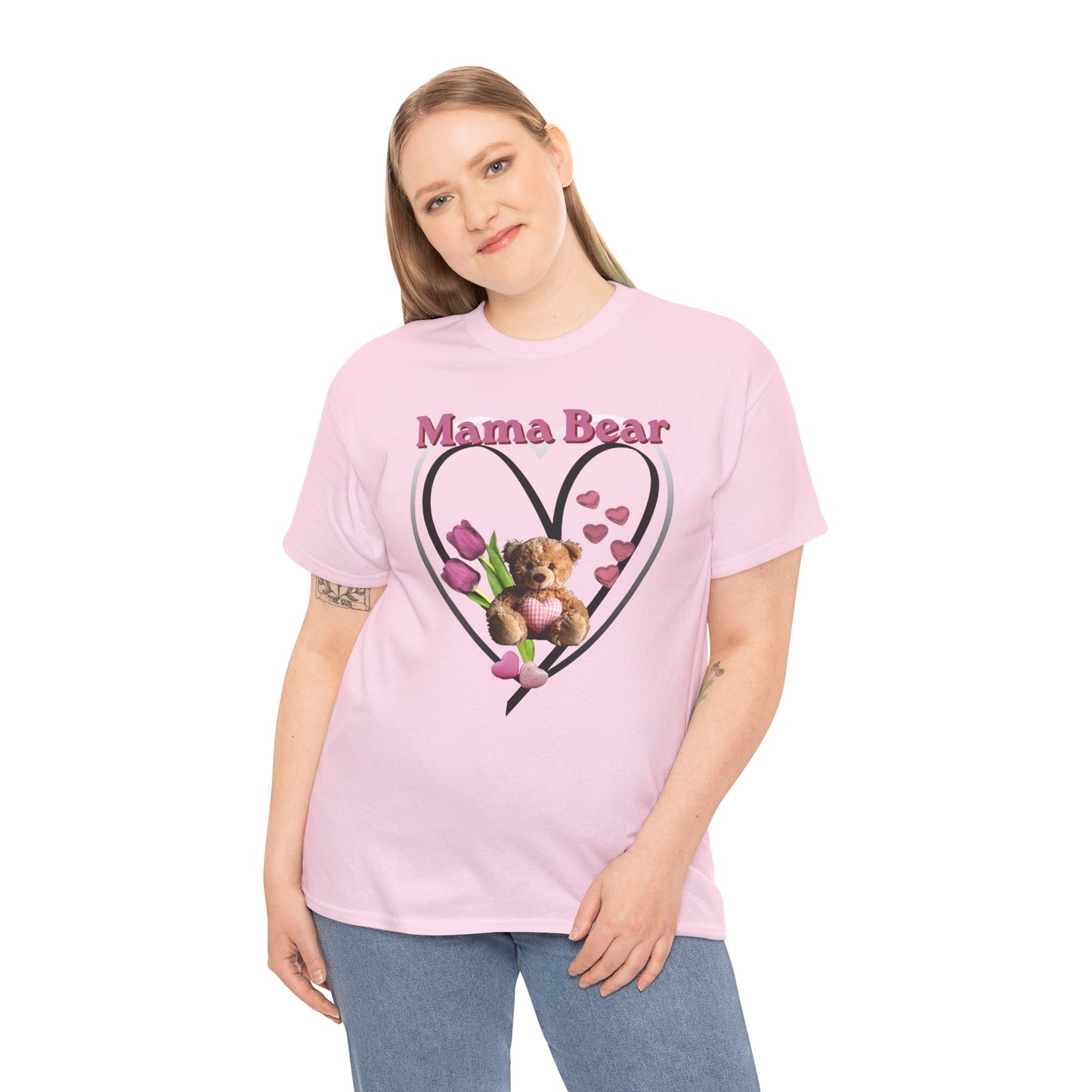 Mama Bear Heart Tee — Cute Teddy & Tulip Mother’s Day Shirt