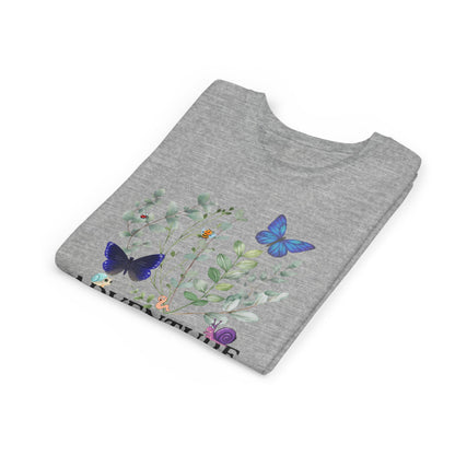 Youth Tee - "Adventure Awaits" Butterfly & Foliage Graphic