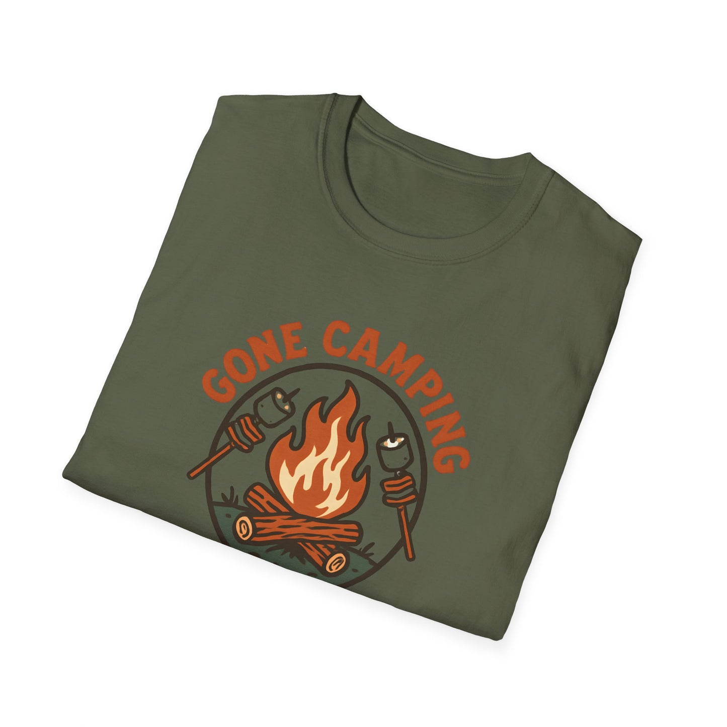 Camping T-Shirt — "Gone Camping" Campfire Graphic Tee