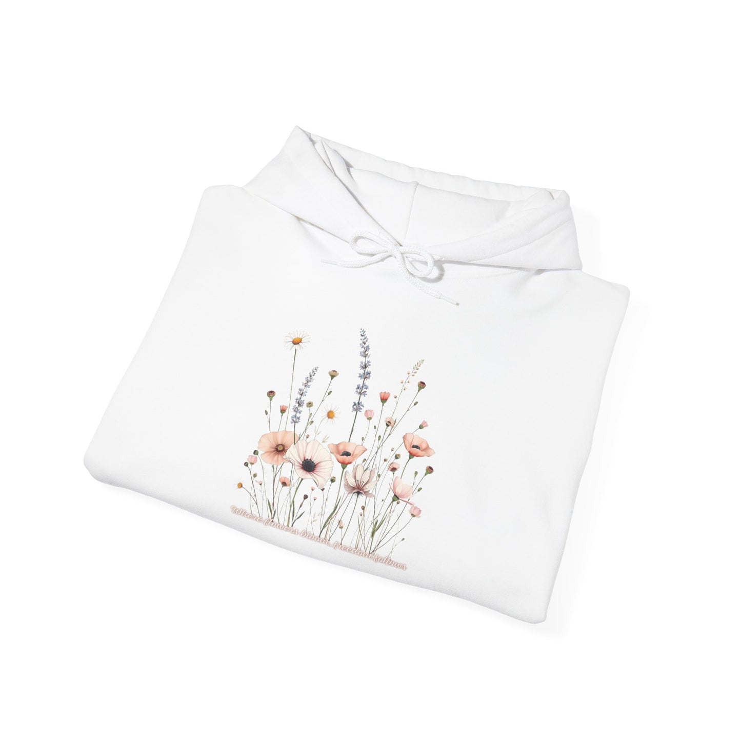Floral Meadow Hoodie — Soft Pastel Wildflower Garden Pullover