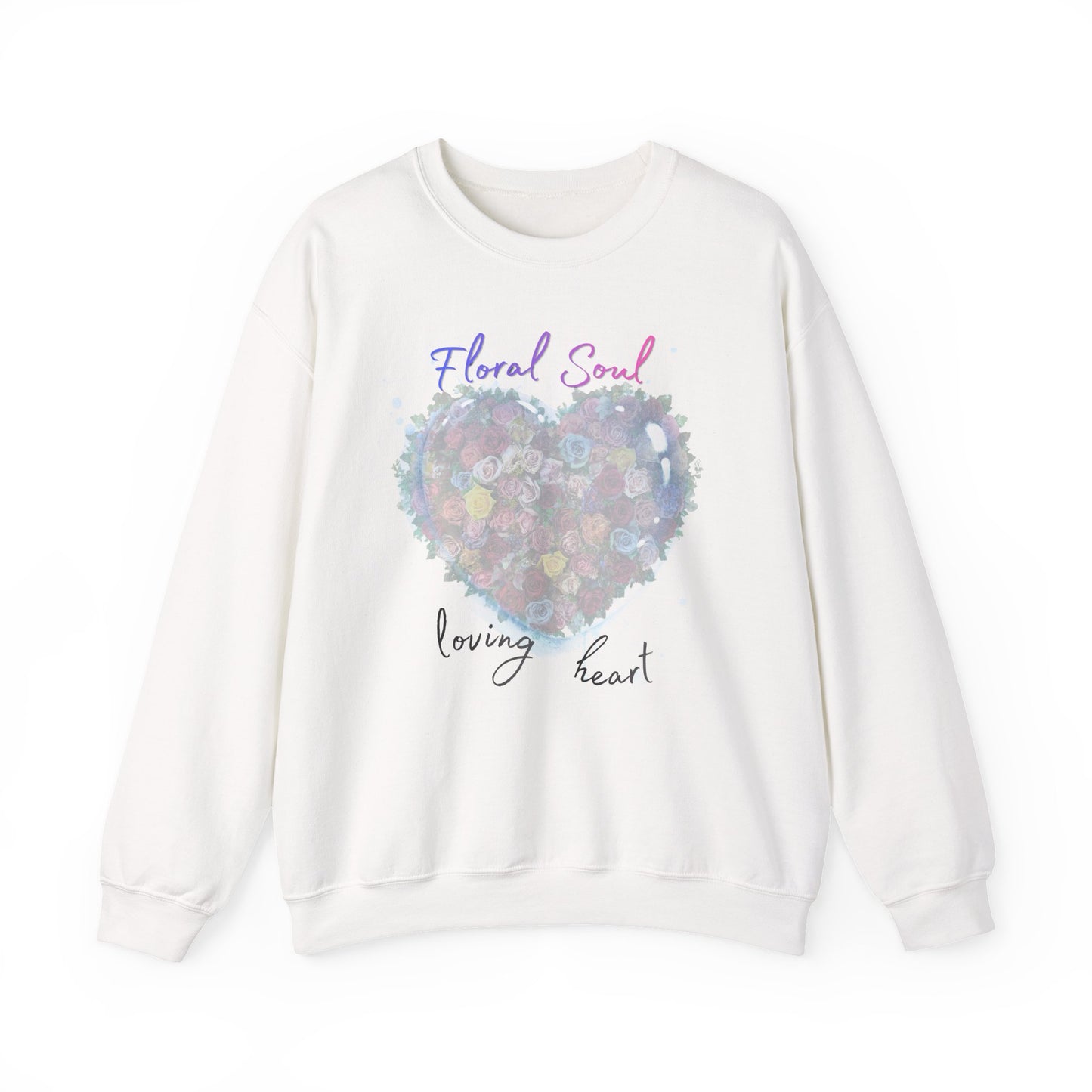 Floral Soul Heart Sweatshirt — 'Loving Heart' Pastel Floral Crewneck