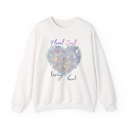 Floral Soul Heart Sweatshirt — 'Loving Heart' Pastel Floral Crewneck