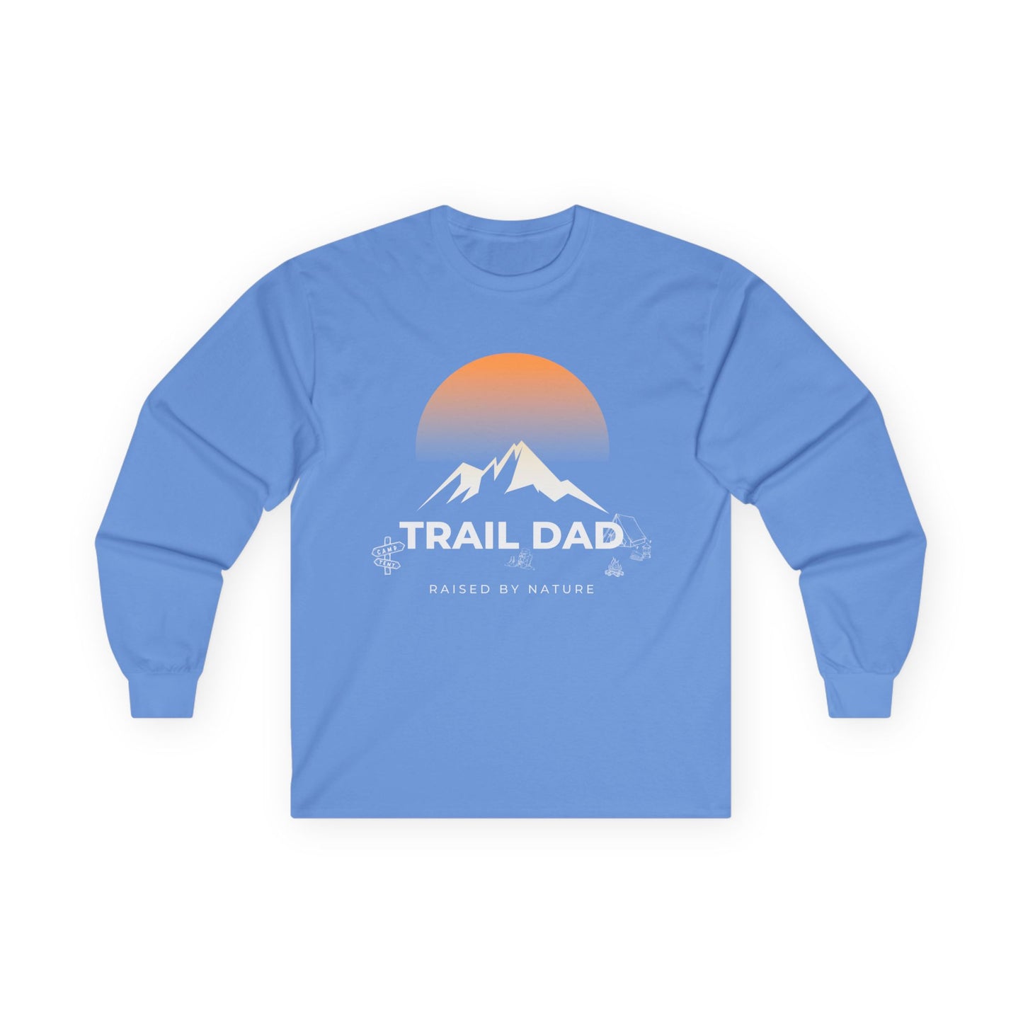 Trail Dad Long Sleeve Tee — Sunset Mountain Hiking Shirt
