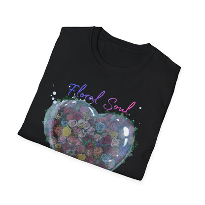 Floral Soul Loving Heart T-Shirt — Watercolor Heart Floral Tee for Women & Moms