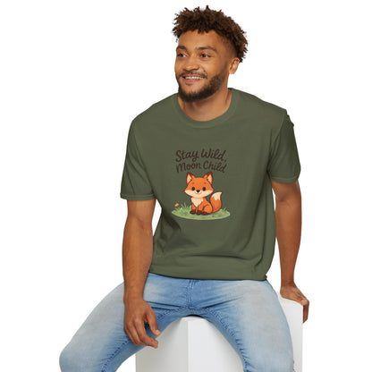 Fox T-Shirt — "Stay Wild, Moon Child" Cute Woodland Graphic Tee