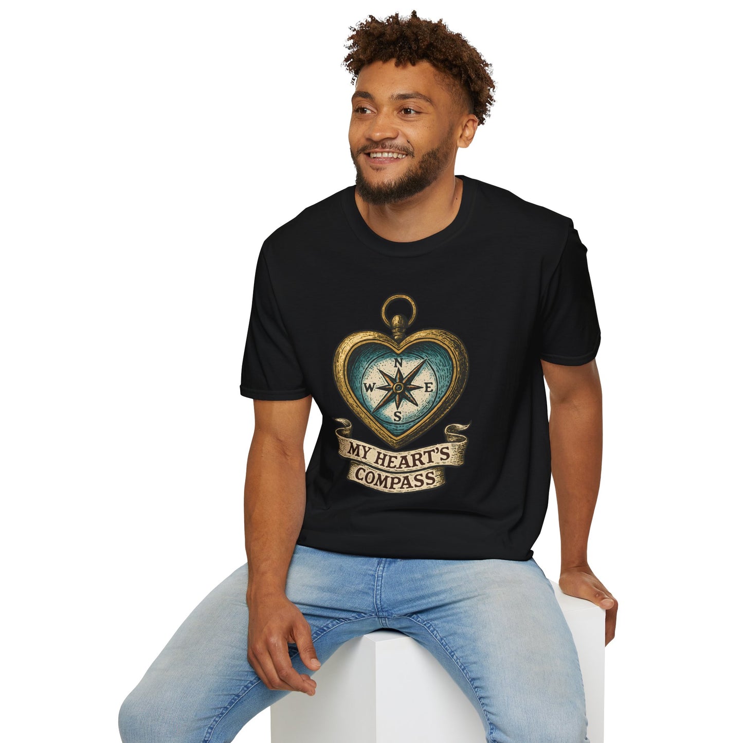 Heart Compass Design “My Heart's Compass” | Romantic Adventure Tee