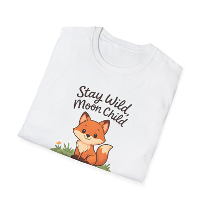 Fox T-Shirt — "Stay Wild, Moon Child" Cute Woodland Graphic Tee