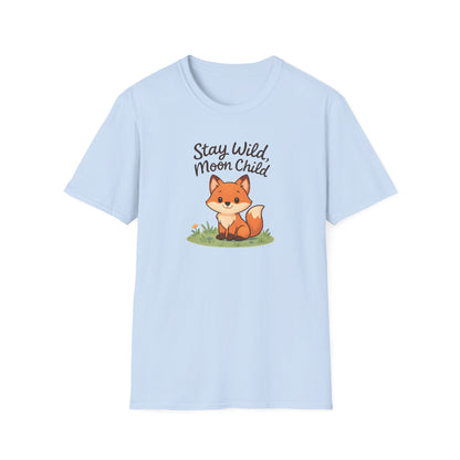 Fox T-Shirt — "Stay Wild, Moon Child" Cute Woodland Graphic Tee