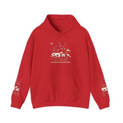 Floral Meadow Hoodie — Soft Pastel Wildflower Garden Pullover