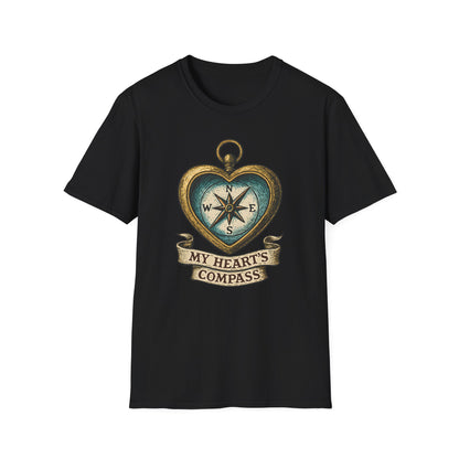 Heart Compass Design “My Heart's Compass” | Romantic Adventure Tee