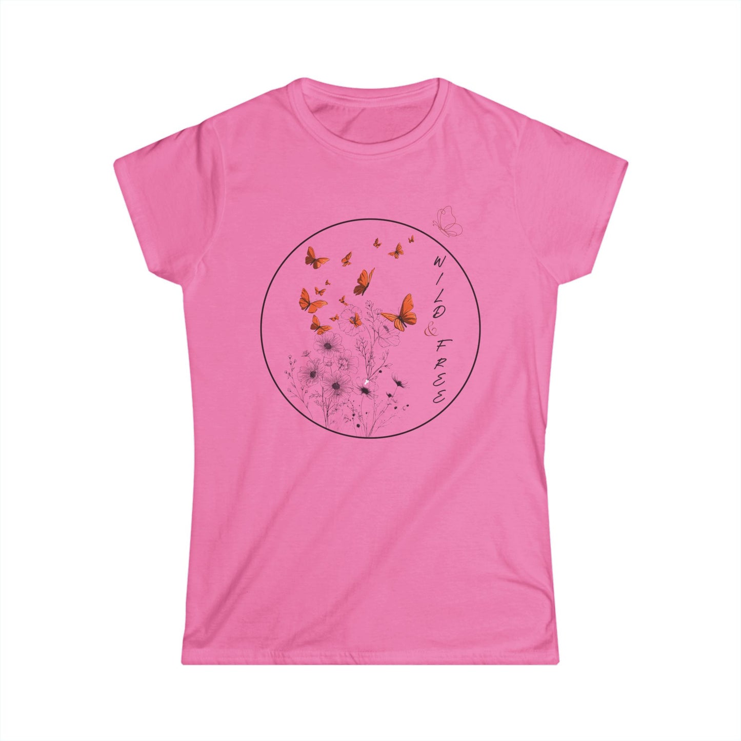 Butterfly Flight Women's Tee - Nature Inspired Botanical T-Shirt