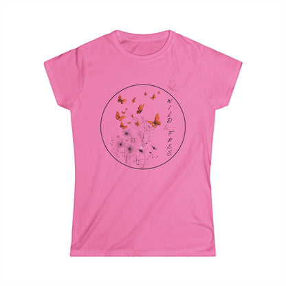 Butterfly Flight Women's Tee - Nature Inspired Botanical T-Shirt