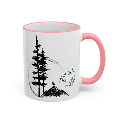 Adventure Coffee Mug — 'Get Out of Office' Forest Accent Rim & Handle Mug (11oz)