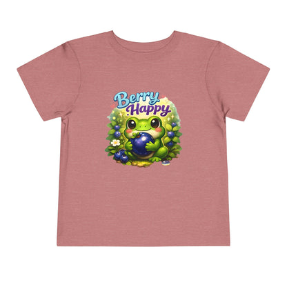Berry Happy Frog Toddler Tee — Cute Blueberry Frog Kids T-Shirt