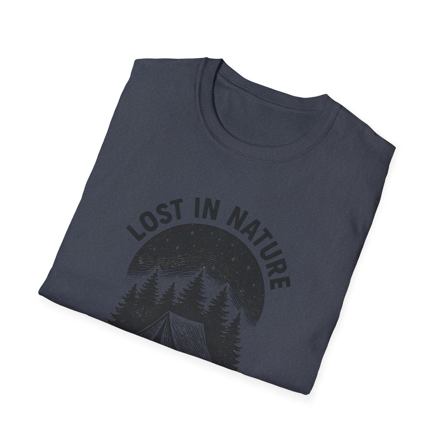 Lost in Nature Camping T-Shirt — Vintage Tent & Pine Trees Outdoor Shirt