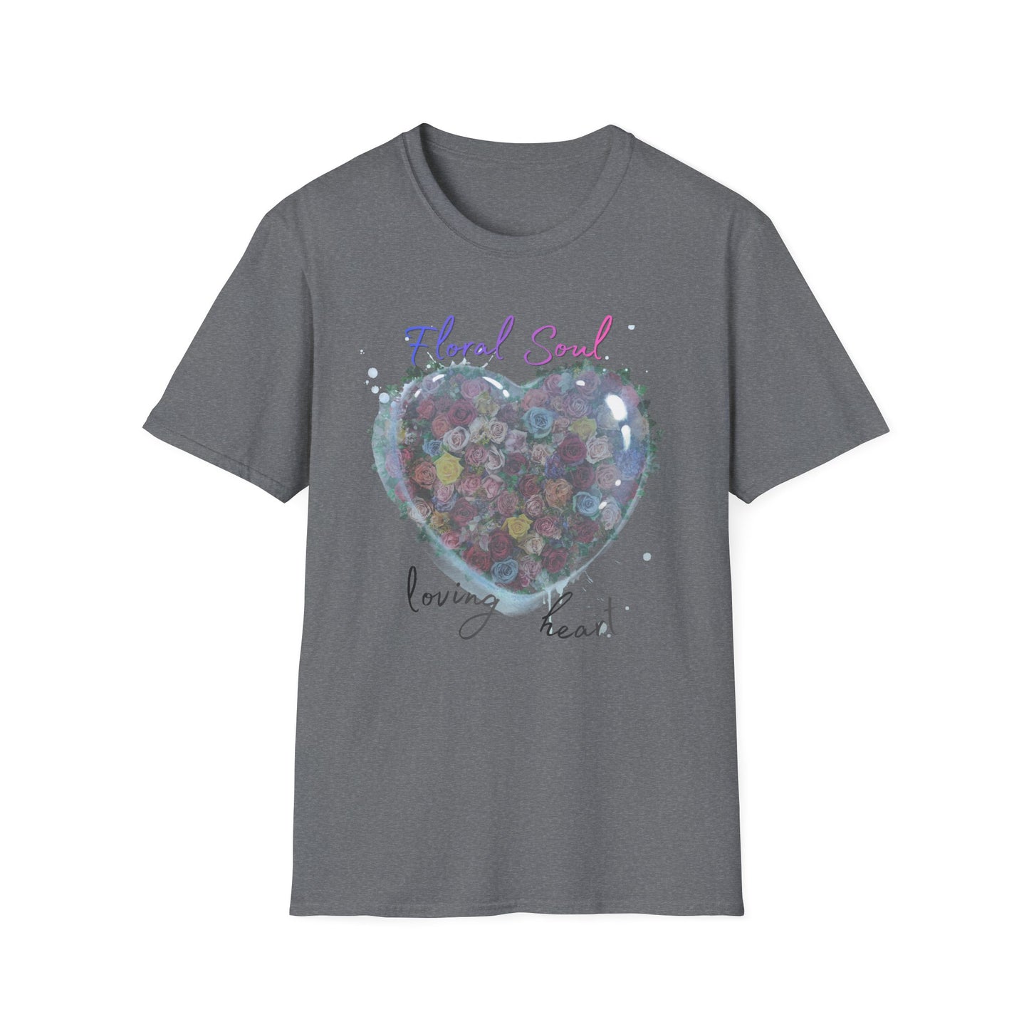 Floral Soul Loving Heart T-Shirt — Watercolor Heart Floral Tee for Women & Moms