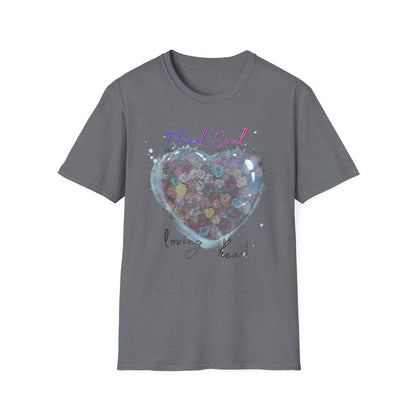 Floral Soul Loving Heart T-Shirt — Watercolor Heart Floral Tee for Women & Moms