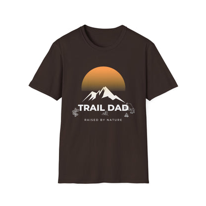 Trail Dad T-Shirt — Mountain Sunrise Hiking Tee for Outdoor Dads