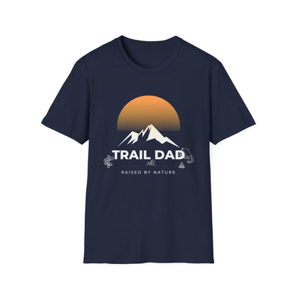 Trail Dad T-Shirt — Mountain Sunrise Hiking Tee for Outdoor Dads