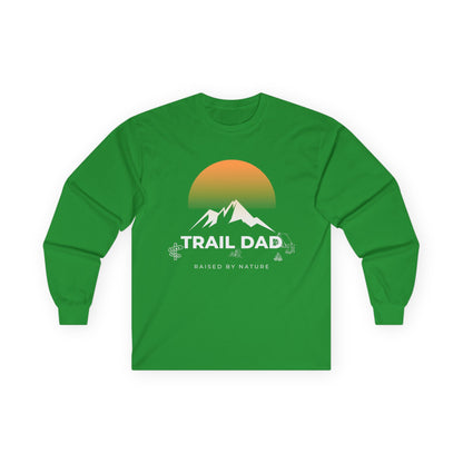 Trail Dad Long Sleeve Tee — Sunset Mountain Hiking Shirt