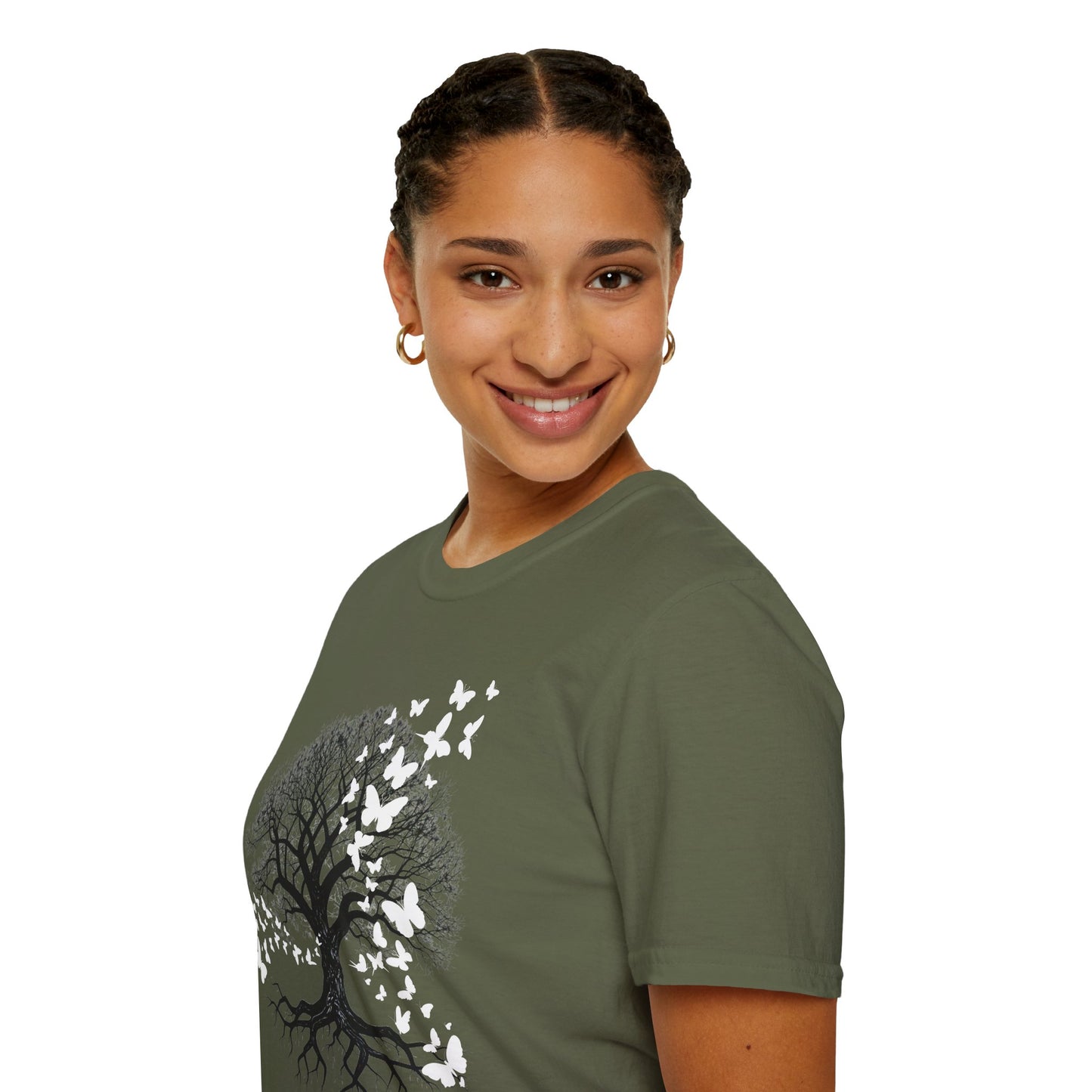 Butterfly Tree Graphic T‑Shirt — Nature Dreamscape Tee