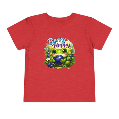 Berry Happy Frog Toddler Tee — Cute Blueberry Frog Kids T-Shirt