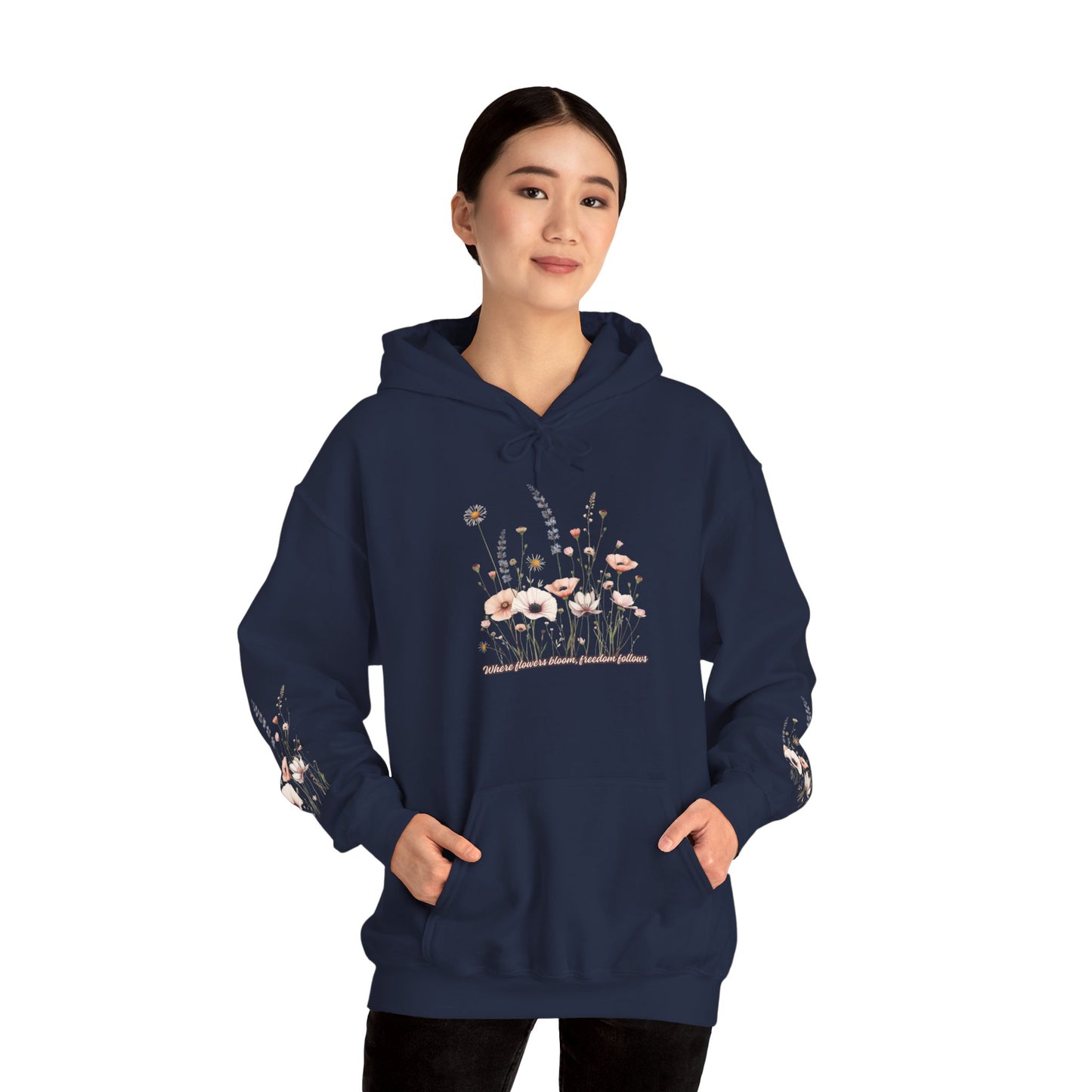 Floral Meadow Hoodie — Soft Pastel Wildflower Garden Pullover