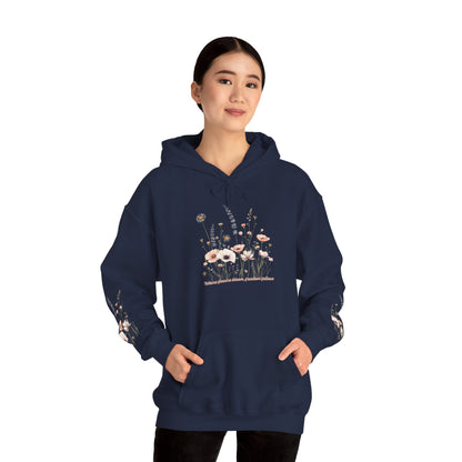 Floral Meadow Hoodie — Soft Pastel Wildflower Garden Pullover