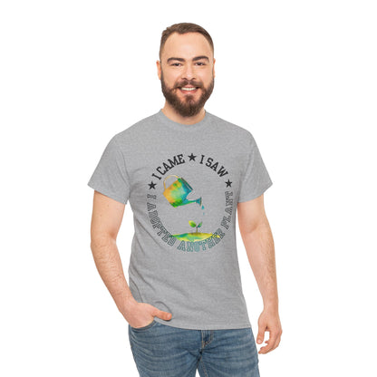 Gardening Tee — "I Came, I Saw, I Adopted another plant" Watercolor Kettle Plant Shirt