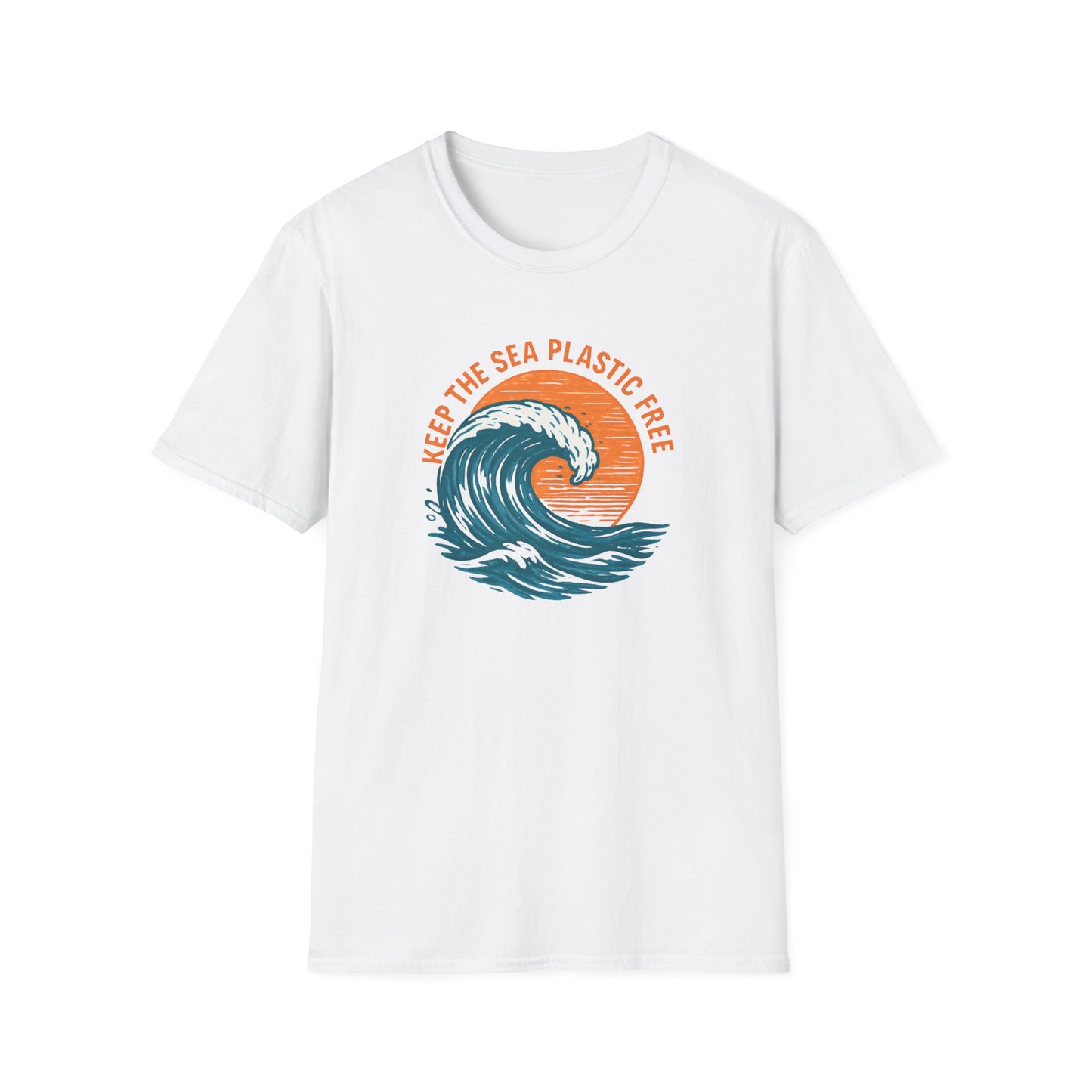 Keep the Sea Plastic Free Vintage Wave - Eco-Conscious Ocean Conservation Tee