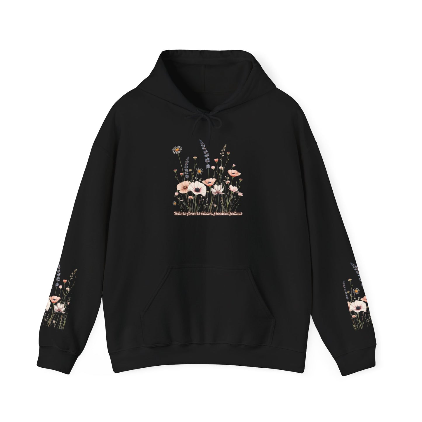 Floral Meadow Hoodie — Soft Pastel Wildflower Garden Pullover