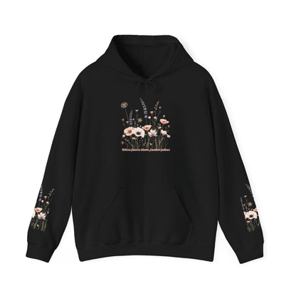 Floral Meadow Hoodie — Soft Pastel Wildflower Garden Pullover