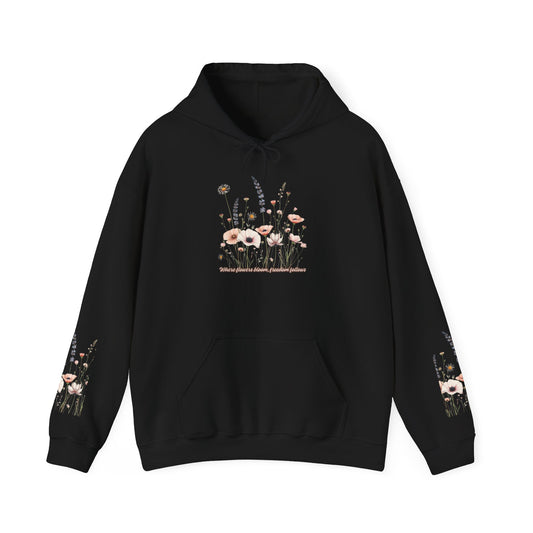 Floral Meadow Hoodie — Soft Pastel Wildflower Garden Pullover