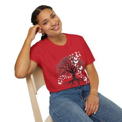 Butterfly Tree Graphic T‑Shirt — Nature Dreamscape Tee