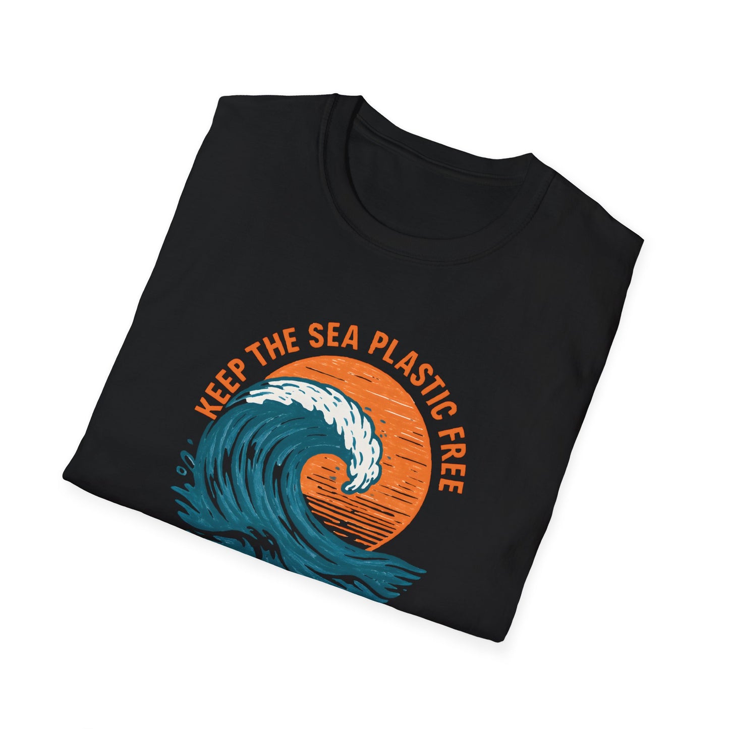 Keep the Sea Plastic Free Vintage Wave - Eco-Conscious Ocean Conservation Tee