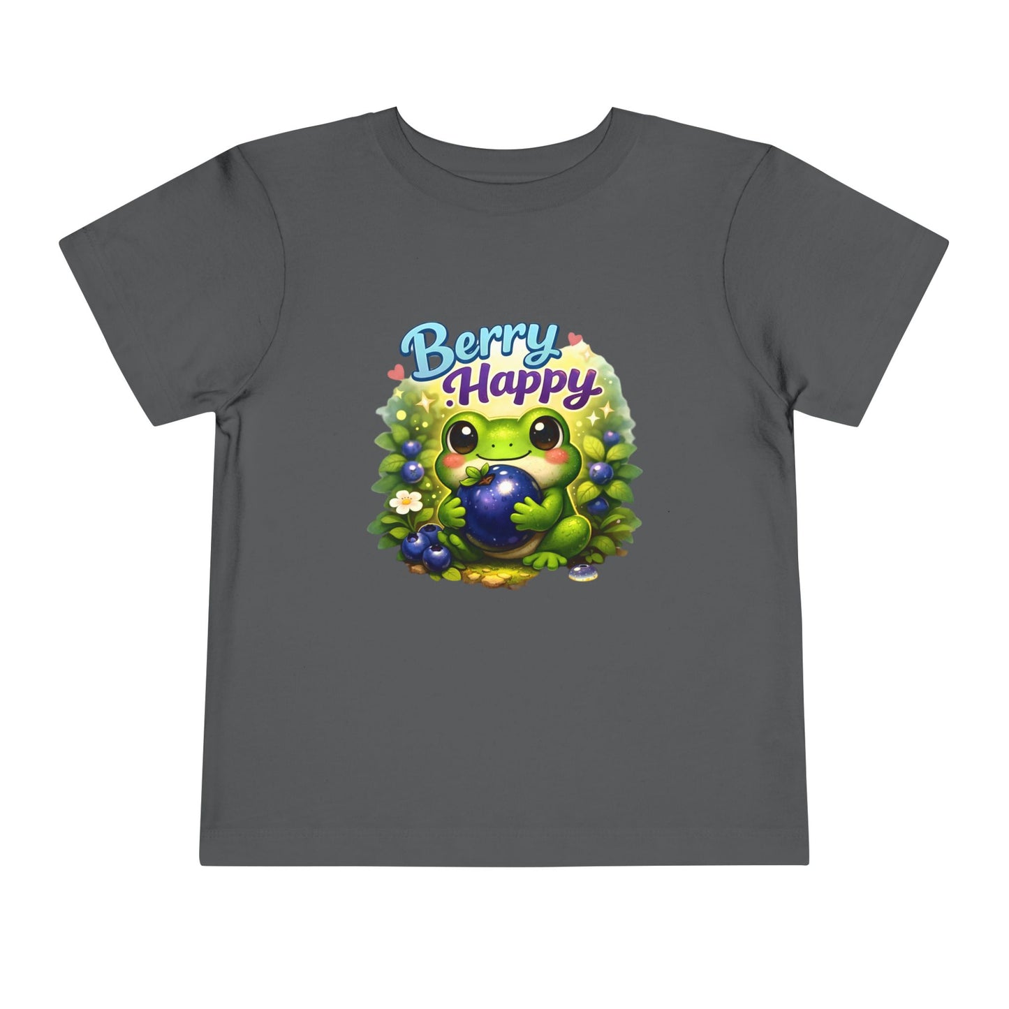 Berry Happy Frog Toddler Tee — Cute Blueberry Frog Kids T-Shirt