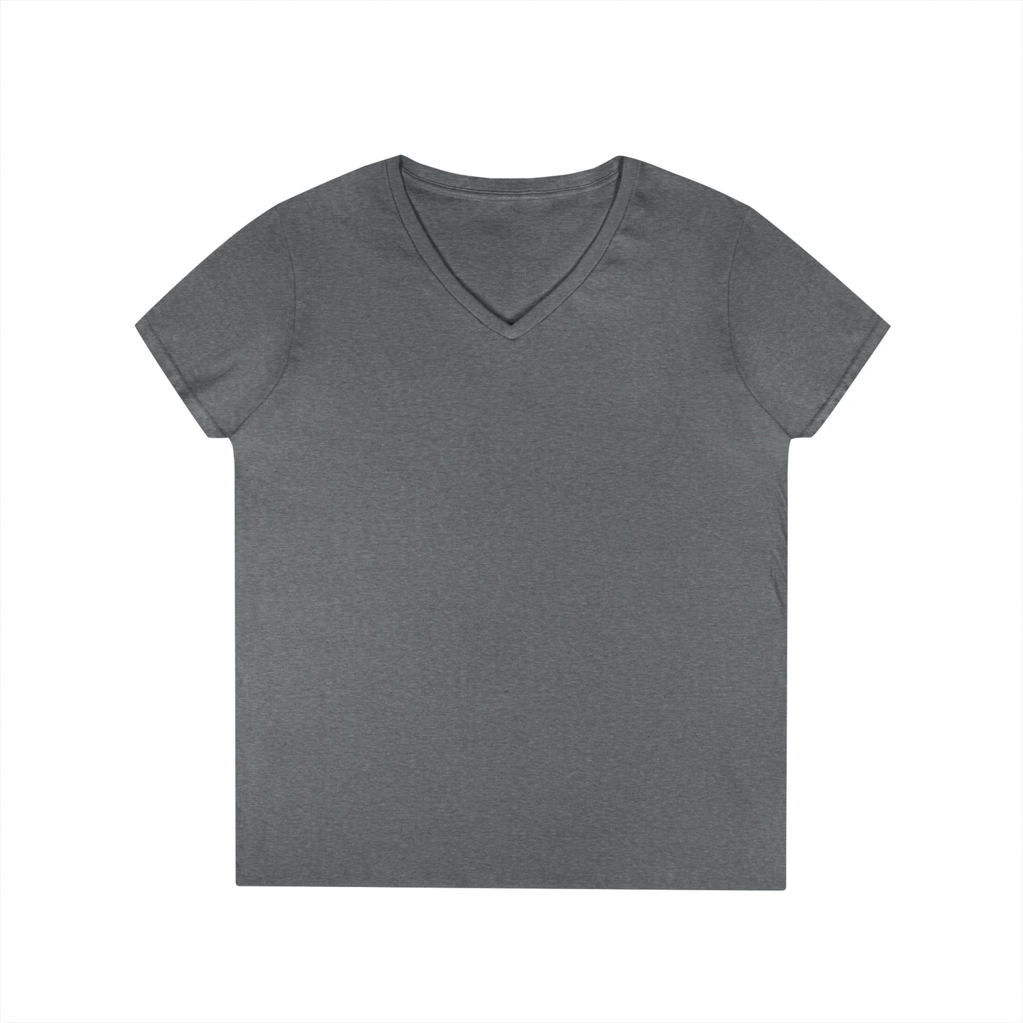 Ladies' V-Neck T-Shirt — Moonlit Lake Forest Graphic Tee